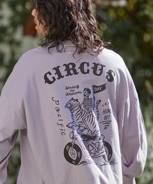 CAMBIO(カンビオ)の「mlt3774-プリントビッグシルエットロンT(スカルサーカス)(Tシャツ/カットソー・メンズ・グレー系その他/ホワイト/パープル系その他・M/S/L/XL)」の14枚目の写真