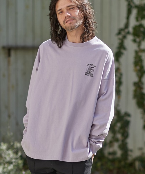 CAMBIO(カンビオ)の「mlt3774-プリントビッグシルエットロンT(スカルサーカス)(Tシャツ/カットソー・メンズ・グレー系その他/ホワイト/パープル系その他・M/S/L/XL)」の15枚目の写真