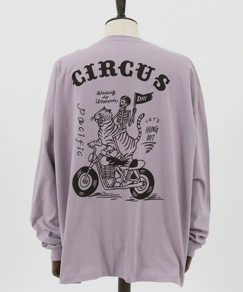 CAMBIO(カンビオ)の「mlt3774-プリントビッグシルエットロンT(スカルサーカス)(Tシャツ/カットソー・メンズ・グレー系その他/ホワイト/パープル系その他・M/S/L/XL)」の20枚目の写真