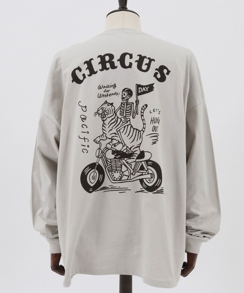 CAMBIO(カンビオ)の「mlt3774-プリントビッグシルエットロンT(スカルサーカス)(Tシャツ/カットソー・メンズ・グレー系その他/ホワイト/パープル系その他・M/S/L/XL)」の22枚目の写真