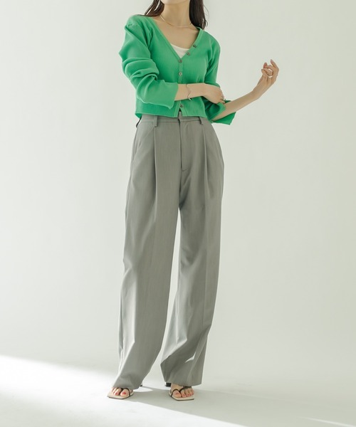 mystic（ミスティック）の「スラックスワイドパンツ（スラックス・レディース・ブラック/グレー/オフホワイト/オレンジ/ブラウン・1/2/0）」の12枚目の写真