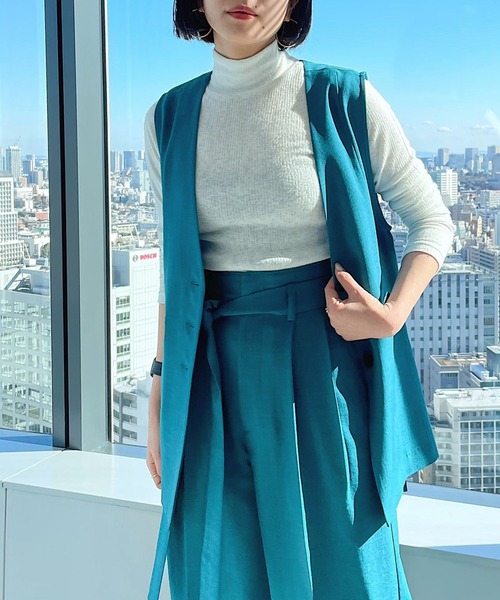 PAGEBOY（ページボーイ）の「リネンライククリアジレ（その他アウター・レディース・チョコ/ブラック/ベージュ/ターコイズブルー/イエロー系その他・FREE）」の17枚目の写真