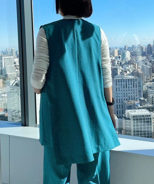 PAGEBOY（ページボーイ）の「リネンライククリアジレ（その他アウター・レディース・チョコ/ブラック/ベージュ/ターコイズブルー/イエロー系その他・FREE）」の19枚目の写真