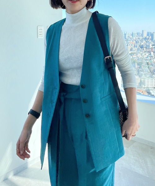 PAGEBOY（ページボーイ）の「リネンライククリアジレ（その他アウター・レディース・チョコ/ブラック/ベージュ/ターコイズブルー/イエロー系その他・FREE）」の20枚目の写真