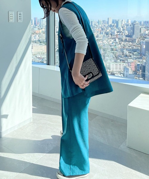 PAGEBOY（ページボーイ）の「リネンライククリアジレ（その他アウター・レディース・チョコ/ブラック/ベージュ/ターコイズブルー/イエロー系その他・FREE）」の21枚目の写真