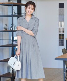 【洗える】小顔効果も期待できるスキッパーシャツワンピース