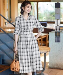 【洗える】小顔効果も期待できるスキッパーシャツワンピース