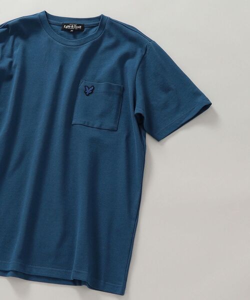 LYLE&SCOTT(ライルアンドスコット)の「*【SHIPS別注】: Lyle&Scott ワンポイント ロゴ 鹿の子 Tシャツ(Tシャツ/カットソー・メンズ・ホワイト/ブラック/ライトブルー/ロイヤルブルー・SMALL/MEDIUM/LARGE/X-LARGE)」の4枚目の写真