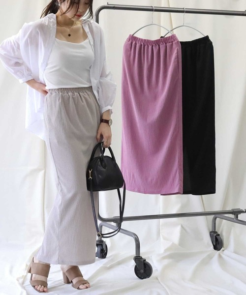 HONEYSUCKLE ROSE（ハニーサックルローズ）の「【HONEYSUCKLE ROSE】楊柳プリーツスカート（スカート・レディース・ライトピンク/ピンク/ベージュ/フューシャピンク/ブラック・L/M）」の3枚目の写真