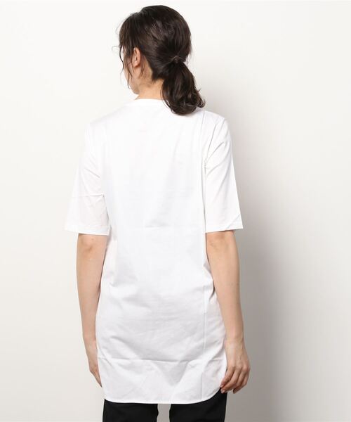 ATON（エイトン）の「ATON SUVIN60/2 ROUND HEM T-SHIRT KKAGNM0016（Tシャツ/カットソー・レディース・ホワイト/グリーン/バーガンディー・SMALL）」の5枚目の写真