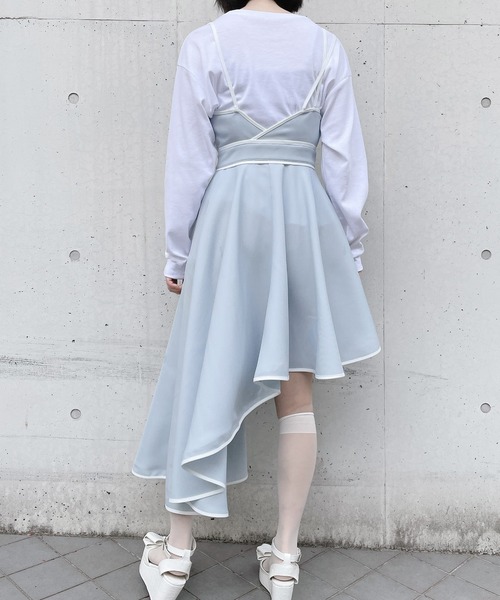 lilLilly（リルリリー）の「アシンメトリーパイピングドレス（ワンピース・レディース・ブラック/ブルー/パープル・FREE）」の16枚目の写真