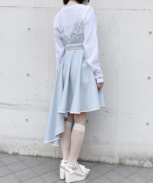 lilLilly（リルリリー）の「アシンメトリーパイピングドレス（ワンピース・レディース・ブラック/ブルー/パープル・FREE）」の17枚目の写真