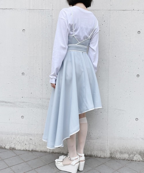 lilLilly（リルリリー）の「アシンメトリーパイピングドレス（ワンピース・レディース・ブラック/ブルー/パープル・FREE）」の18枚目の写真