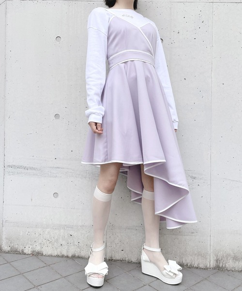 lilLilly（リルリリー）の「アシンメトリーパイピングドレス（ワンピース・レディース・ブラック/ブルー/パープル・FREE）」の20枚目の写真
