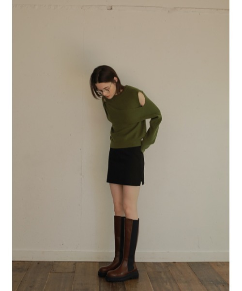 AMAIL（アマイル）の「Bitter chocolate long boots（ブーツ・レディース・ブラウン/ブラック・S/M）」の3枚目の写真