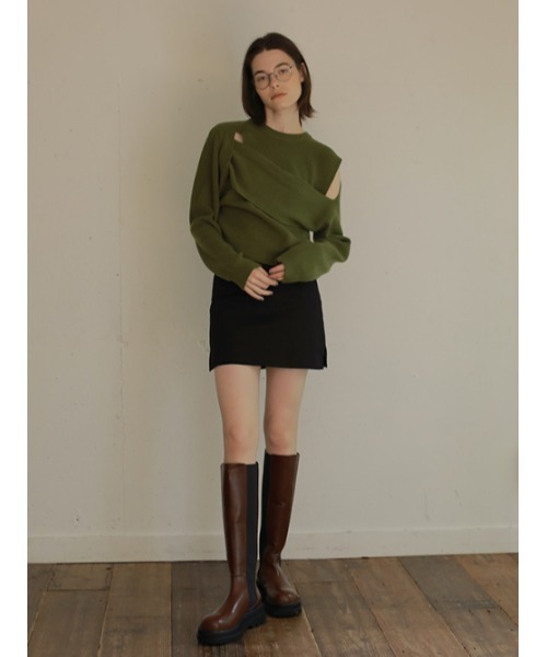 AMAIL（アマイル）の「Bitter chocolate long boots（ブーツ・レディース・ブラウン/ブラック・S/M）」の8枚目の写真