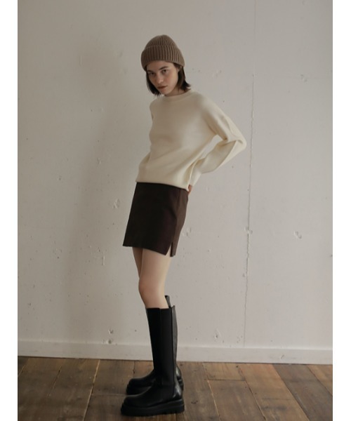 AMAIL（アマイル）の「Bitter chocolate long boots（ブーツ・レディース・ブラウン/ブラック・S/M）」の6枚目の写真