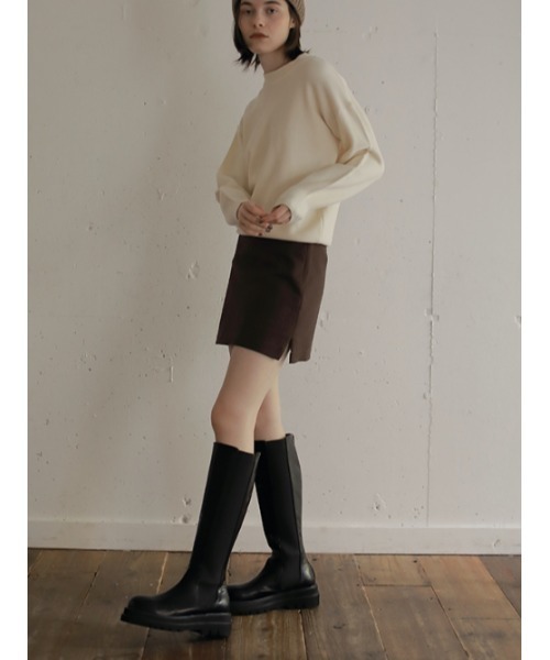 AMAIL（アマイル）の「Bitter chocolate long boots（ブーツ・レディース・ブラウン/ブラック・S/M）」の15枚目の写真