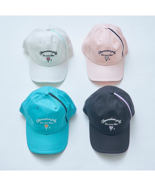 algy（アルジー）の「配色ラインキャップ（キャップ・キッズ・オフホワイト/ピンク/エメラルド/ブラック・MEDIUM/SMALL）」の5枚目の写真