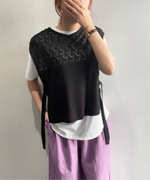 【Sサイズ WEB限定】透かし編みニットベストアンサンブル