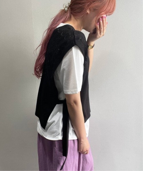 ikka(イッカ)の「【Sサイズ WEB限定】透かし編みニットベストアンサンブル(ニット/セーター・レディース・スカイブルー/ブラック/ベージュ・S/M/L)」の17枚目の写真
