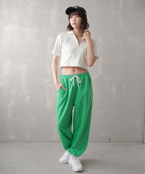 SPINNS（スピンズ）の「【選べるカラバリ】トレンドボーイズスウェットパンツ（スウェットパンツ・レディース・オフホワイト/ブラック/オートミール/ピンク/グリーン・L/M）」の20枚目の写真