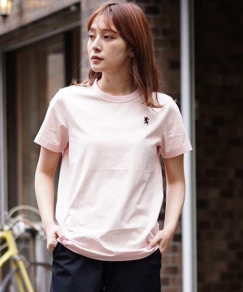 GIORDANO（ジョルダーノ）の「[GIORDANO] ライオン刺繍クルーネック半袖Tシャツ（Tシャツ/カットソー・レディース・ブラック/ピンク/ホワイト系その他/カーキ/ホワイト・LARGE/X-LARGE/SMALL/MEDIUM）」の5枚目の写真