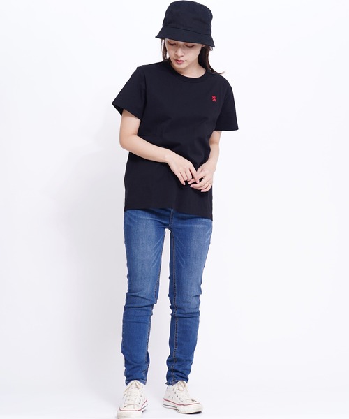 GIORDANO（ジョルダーノ）の「[GIORDANO] ライオン刺繍クルーネック半袖Tシャツ（Tシャツ/カットソー・レディース・ブラック/ピンク/ホワイト系その他/カーキ/ホワイト・LARGE/X-LARGE/SMALL/MEDIUM）」の10枚目の写真