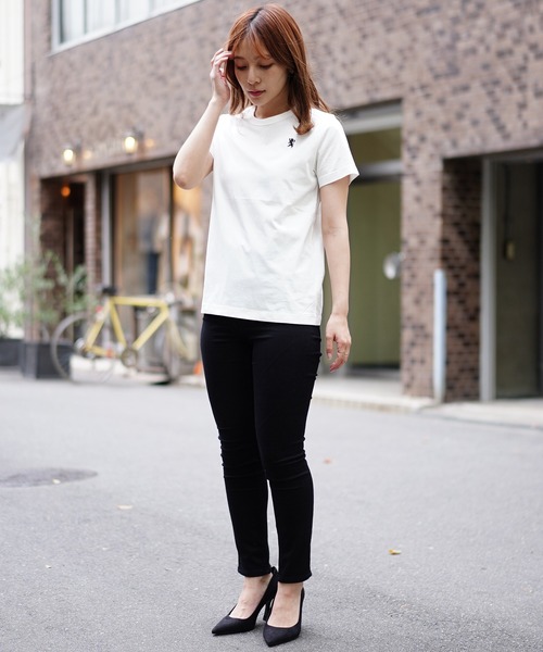 GIORDANO（ジョルダーノ）の「[GIORDANO] ライオン刺繍クルーネック半袖Tシャツ（Tシャツ/カットソー・レディース・ブラック/ピンク/ホワイト系その他/カーキ/ホワイト・LARGE/X-LARGE/SMALL/MEDIUM）」の21枚目の写真