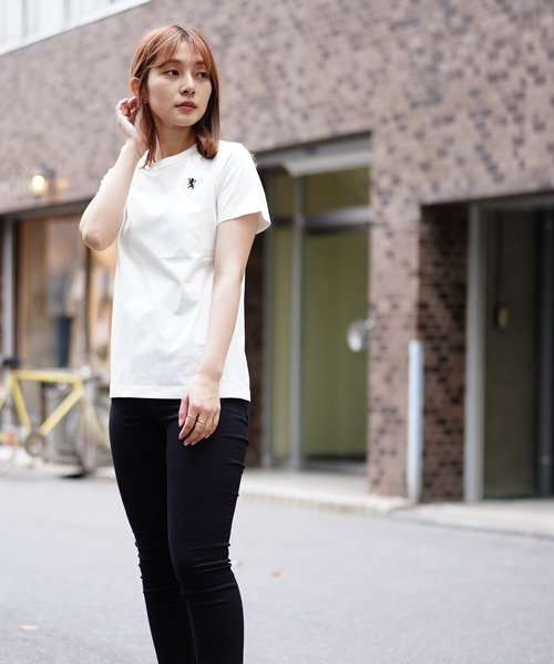 GIORDANO（ジョルダーノ）の「[GIORDANO] ライオン刺繍クルーネック半袖Tシャツ（Tシャツ/カットソー・レディース・ブラック/ピンク/ホワイト系その他/カーキ/ホワイト・LARGE/X-LARGE/SMALL/MEDIUM）」の22枚目の写真