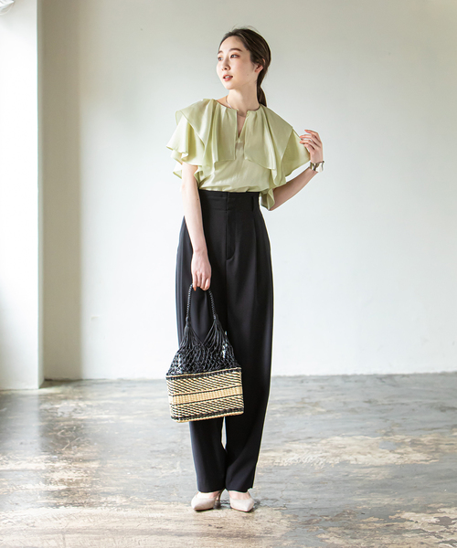 セール】フォギーシアーランダムフリルブラウス（シャツ/ブラウス