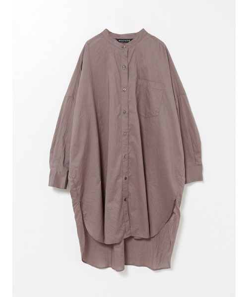 セール】mizuiro ind リネンスタンドカラーワイドシャツ