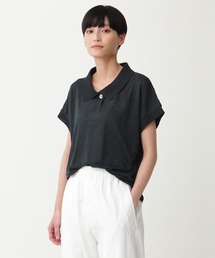 【美品】マーガレットハウエル　ポロシャツ　LINEN STRIPE JERSEY COTTON LINEN STRIPE JERSEY (オンラインショップ限定