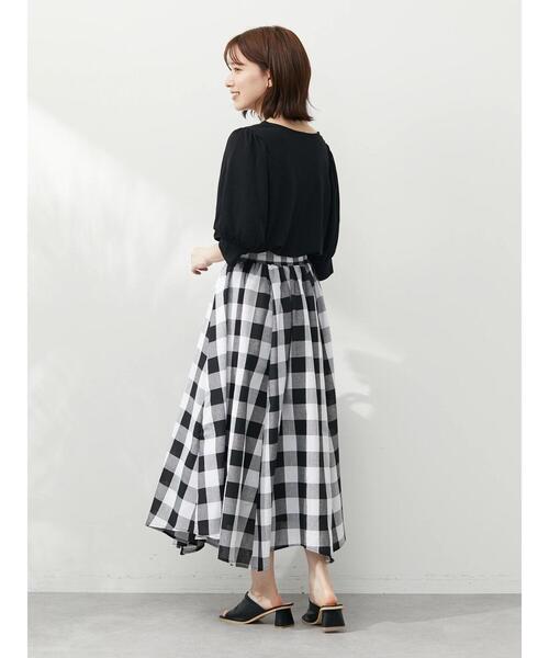 Green　Parks（グリーンパークス）の「パフギャザー袖プルオーバー（Tシャツ/カットソー・レディース・ブラック/レッド/オフホワイト・FREE）」の14枚目の写真