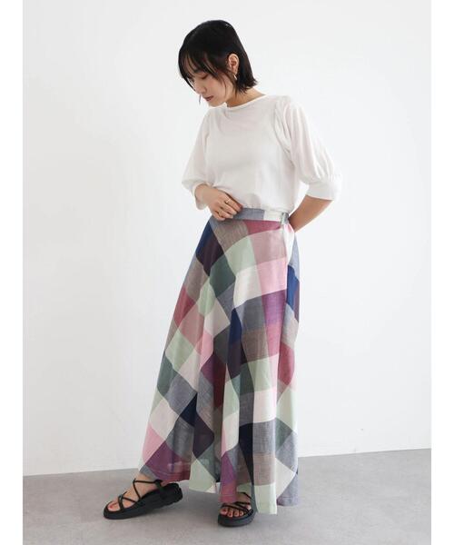 Green　Parks（グリーンパークス）の「パフギャザー袖プルオーバー（Tシャツ/カットソー・レディース・ブラック/レッド/オフホワイト・FREE）」の15枚目の写真