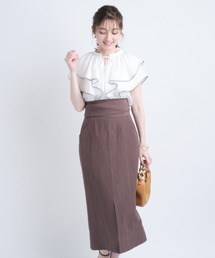 ✨大特価✨ Apuweiser-riche サス付ハイウエストタイトスカート　0 ✨大特価✨ Apuweiser-riche サス付ハイウエストタイトスカート