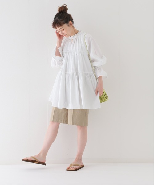 JOURNAL STANDARD relume(ジャーナルスタンダード レリューム)の「ウォッシャブルコットンタックティアード(シャツ/ブラウス・レディース・ブラック/ホワイト・FREE)」の7枚目の写真