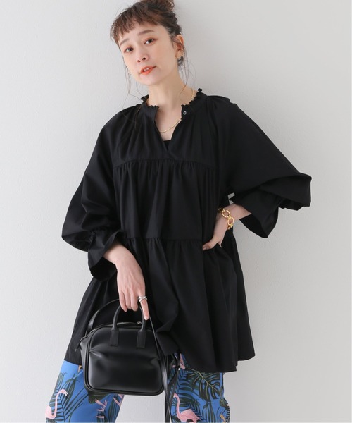 JOURNAL STANDARD relume(ジャーナルスタンダード レリューム)の「ウォッシャブルコットンタックティアード(シャツ/ブラウス・レディース・ブラック/ホワイト・FREE)」の22枚目の写真
