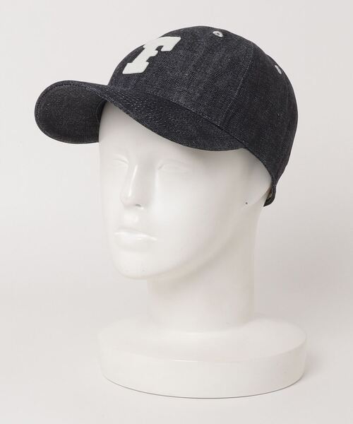 FULLCOUNT（フルカウント）の「FULL COUNT（フルカウント) 　6Panel Denim Baseball Cap 'F' Patch（キャップ・メンズ・ブラック/インディゴブルー・FREE）」の2枚目の写真