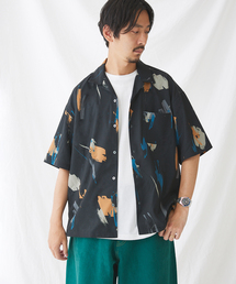 SPLASH P/SLUB オープンカラー柄シャツ“総柄”