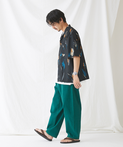 SPLASH P/SLUB オープンカラー柄シャツ“総柄”（シャツ/ブラウス