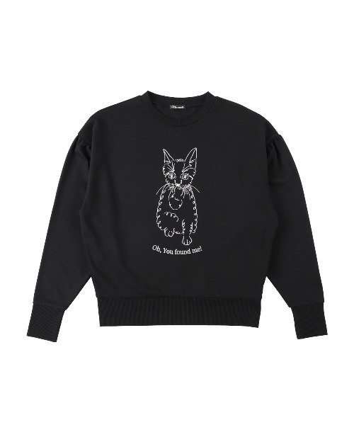 MIRO AMURETTE（ミロアミュレット）の「Oh ,You found me! cat sweat/キャット刺繍スウェット（スウェット・レディース・ホワイト/ブラック/ラベンダー・FREE）」の4枚目の写真