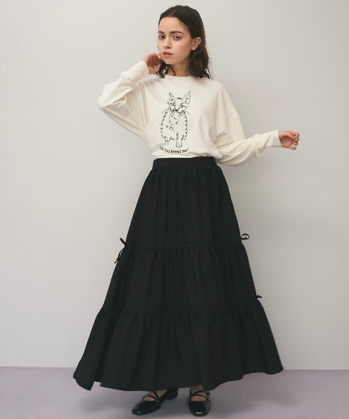 MIRO AMURETTE（ミロアミュレット）の「Oh ,You found me! cat sweat/キャット刺繍スウェット（スウェット・レディース・ホワイト/ブラック/ラベンダー・FREE）」の8枚目の写真