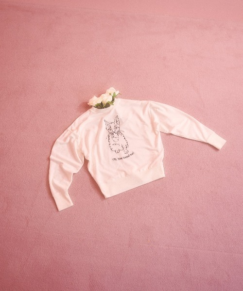 MIRO AMURETTE（ミロアミュレット）の「Oh ,You found me! cat sweat/キャット刺繍スウェット（スウェット・レディース・ホワイト/ブラック/ラベンダー・FREE）」の13枚目の写真