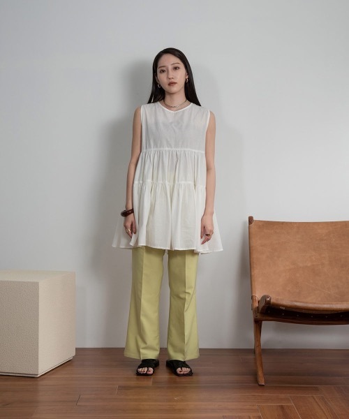 Amiur（エミレ）の「semi flare easy pants（その他パンツ・レディース・アイボリー/ピンク/ライム・S/M）」の15枚目の写真