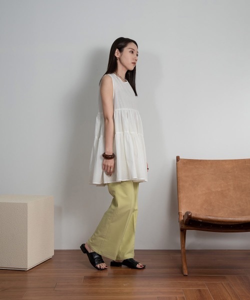 Amiur（エミレ）の「semi flare easy pants（その他パンツ・レディース・アイボリー/ピンク/ライム・S/M）」の16枚目の写真