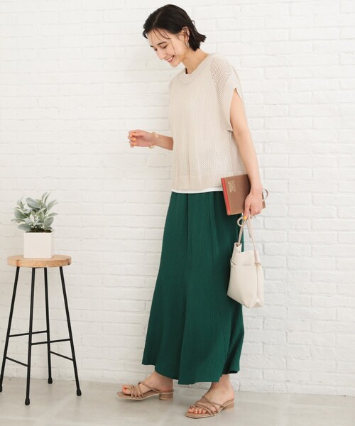 SHOO・LA・RUE(シューラルー)の「◆シャーリングAラインスカート(スカート・レディース・アイボリー/ブラック/グリーン/オレンジ・00)」の16枚目の写真