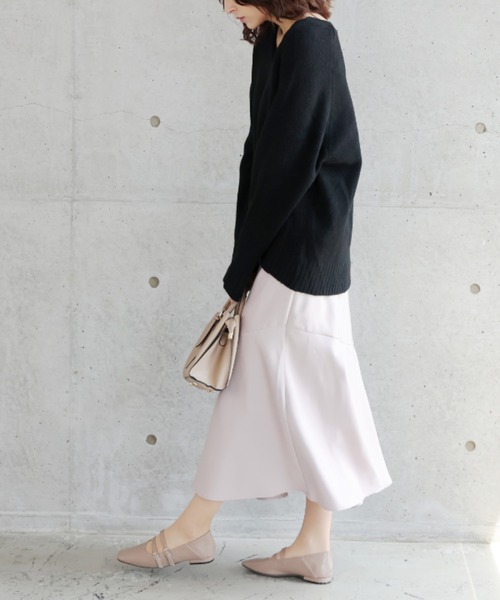 VIVIAN（ヴィヴィアン）の「かかとを踏める スクエアトゥダブルストラップバブーシュ（バレエシューズ・レディース・ブラック/ダークブラウン/カーキ/グレー系その他7/ブラック系その他・S/L/M/LL）」の20枚目の写真