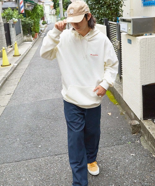 CONVERSE/コンバース ロゴ刺繍 ビッグシルエット裏毛プルオーバー