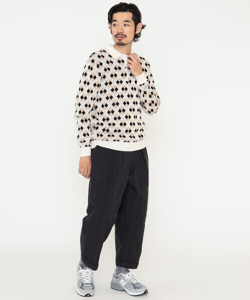 BEAMS PLUS(ビームスプラス)の「BEAMS PLUS / アーガイル ニット ポロシャツ(ポロシャツ・メンズ・オフホワイト/ネイビー/グレー・XL/L/S/M)」の5枚目の写真
